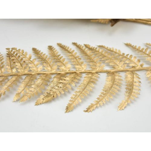 Óriás erdei pajzsika ág matt arany 12db/csomag