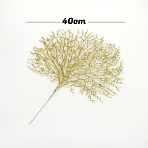 Korall levél csillámos arany 10db/csomag