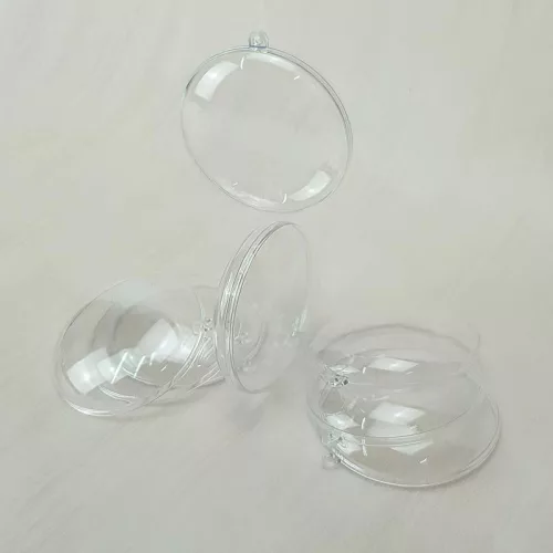 Ajándéktartó szétválasztható gömb műanyag lapos 7x2,5cm 5db/cs