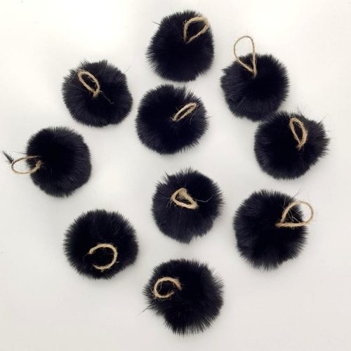 Pihe-puha szőrgombóc 6cm 10db/cs fekete