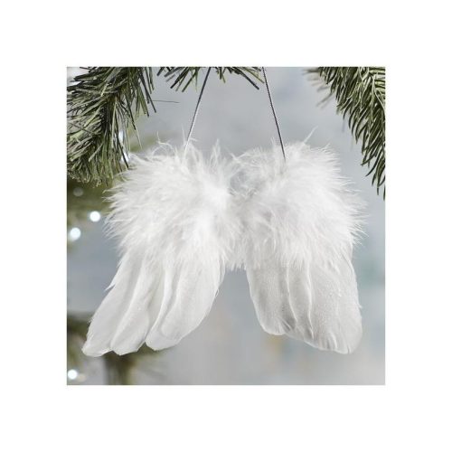Angyalszárny akasztós tollas 9,5 cm fehér