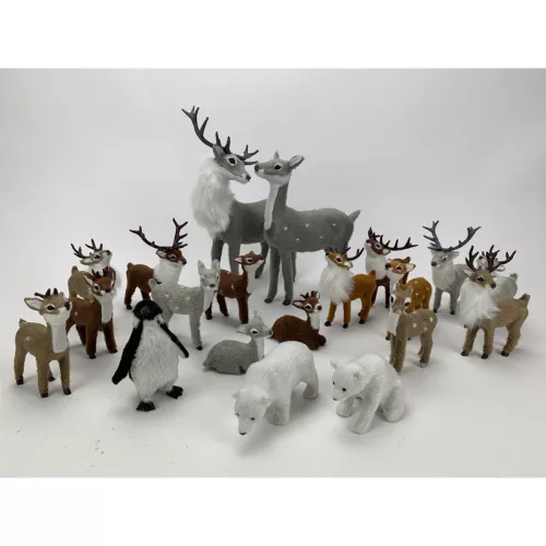 Őzike ülő aranybarna prémium 6cm