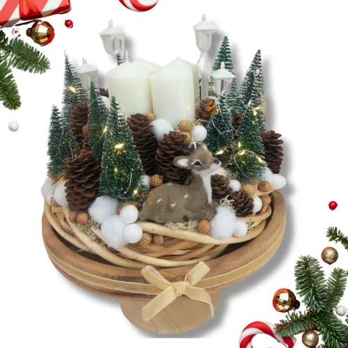 Őzike ülő aranybarna prémium 6cm