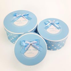 Pöttyös papírdoboz babakék 3db/szett