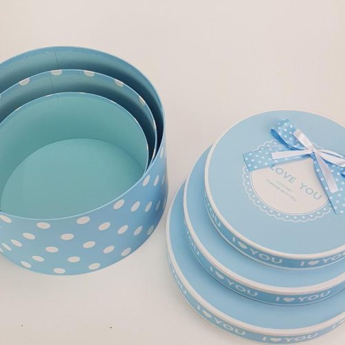 Pöttyös papírdoboz babakék 3db/szett