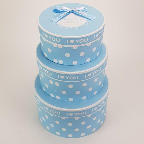 Pöttyös papírdoboz babakék 3db/szett