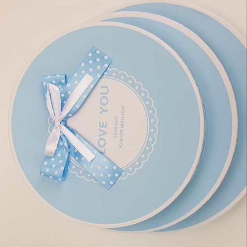 Pöttyös papírdoboz babakék 3db/szett