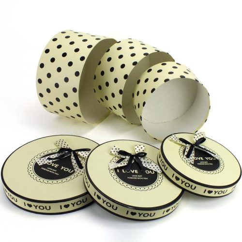 Pöttyös papírdoboz krém 3db/szett