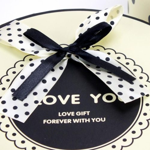 Pöttyös papírdoboz krém 3db/szett