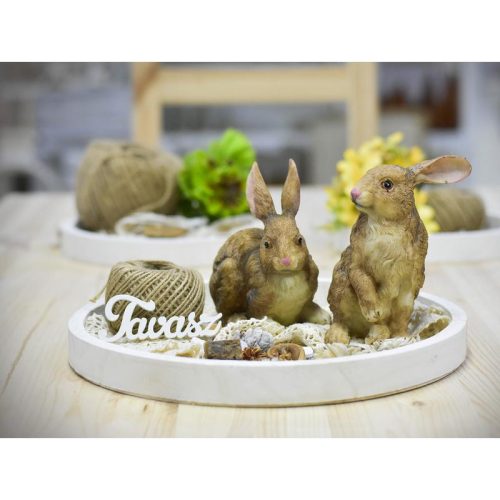 Fa tálca 35cm fehér/natúr