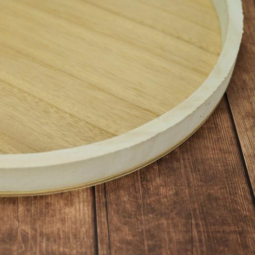 Fa tálca 35cm fehér/natúr