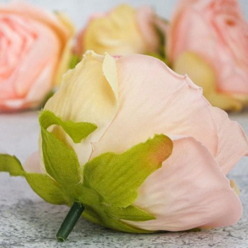 Százlevelű rózsa fej - cirmos barack 4db/csomag