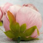 Százlevelű rózsa fej - pasztell cirmos rózsaszín 4db/csomag