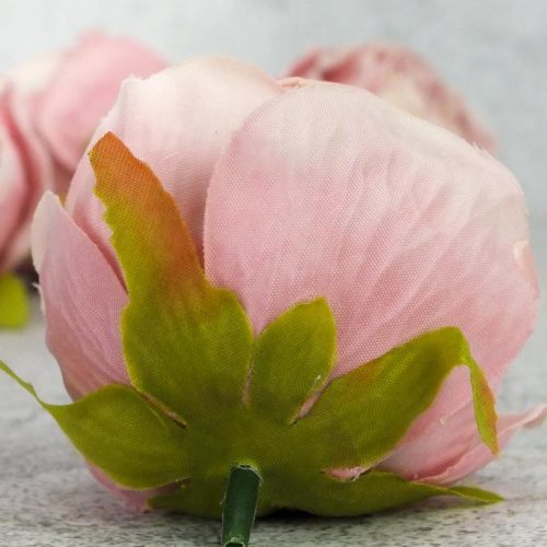 Százlevelű rózsa fej - pasztell cirmos rózsaszín 4db/csomag