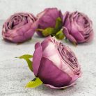 Százlevelű rózsa fej - vintage mályva 4db/csomag