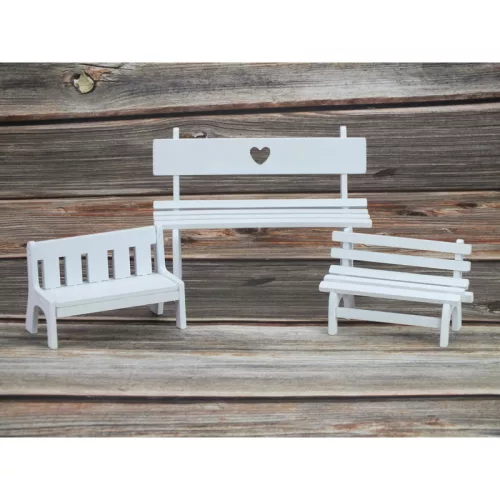 Fehér kerti pad 10,5*5,7cm