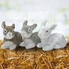 Nyuszi ülő hamvas prémium NAGY