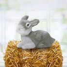 Nyuszi ülő szürke prémium