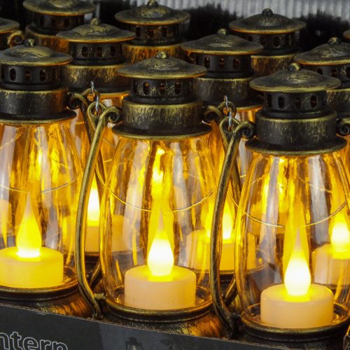 Lámpás mécses arany világítós 12db/dob