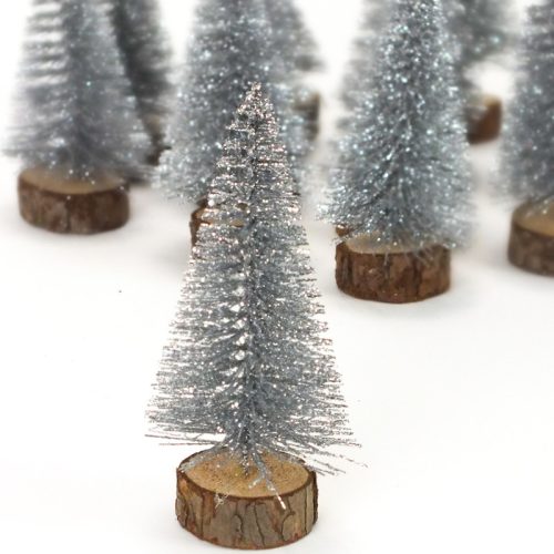 Dekor fenyőfa ezüst 15cm 12db/cs
