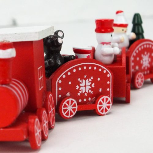 Karácsonyi fa vonat piros