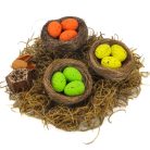 Tojások fészekben sárga-zöld-narancs