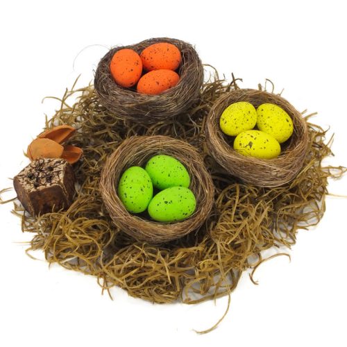 Tojások fészekben sárga-zöld-narancs