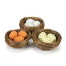 Tojások fészekben fehér-natúr-krém