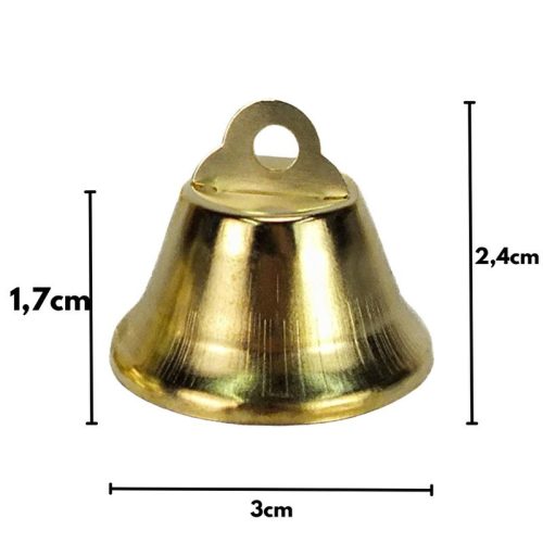 Fém csengő arany 3cm 10db/cs