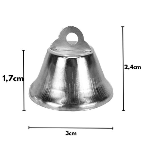 Fém csengő ezüst 3cm 10db/cs