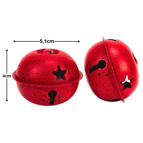 Fém kolomp piros 5cm 5db/cs