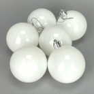 Fehér műanyag díszíthető gömb 6cm 6db/dob