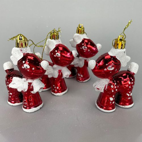 Szarvas karácsonyfadísz 4db/doboz