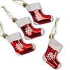 Karácsonyi zokni karácsonyfadísz 4db/doboz