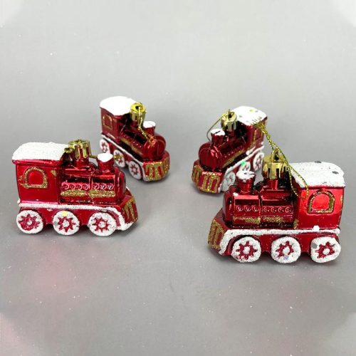 Vonat karácsonyfadísz 4db/dob