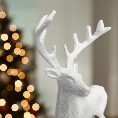 Szarvas csillámos fehér