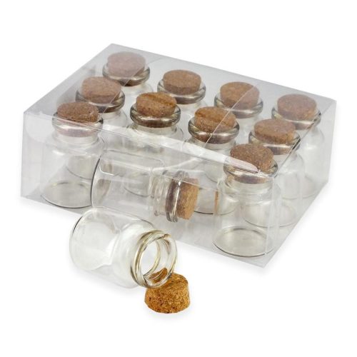 Üvegcse parafadugóval 3*4cm 12db/dob