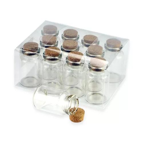 Üvegcse parafadugóval 3*5cm 12db/dob