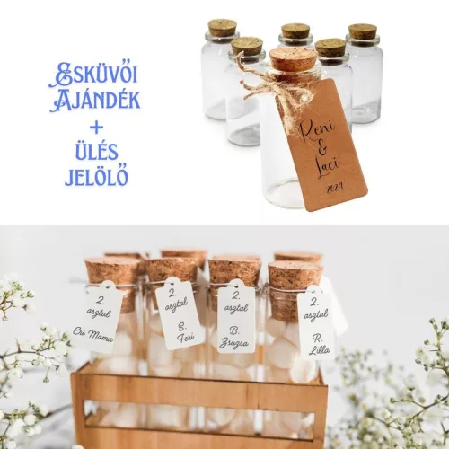 Üvegcse parafadugóval 3,7*5cm 8db/dob