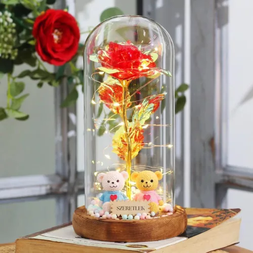 Üvegbúra fa talppal 12x20 cm – prémium DIY dekor és ajándék készítő búra