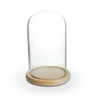 Üvegbúra fa talppal 12x20 cm – prémium DIY dekor és ajándék készítő búra
