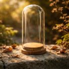 Üvegbúra fa talppal 6,5*15cm