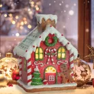  Mézeskalács házikó kéményes világítós-zenélős  