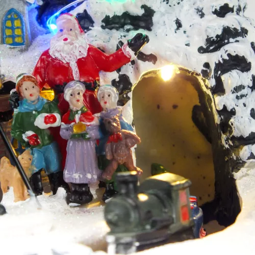 Karácsonyi vasútállomás világítós-zenélős