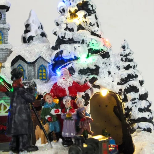 Karácsonyi vasútállomás világítós-zenélős