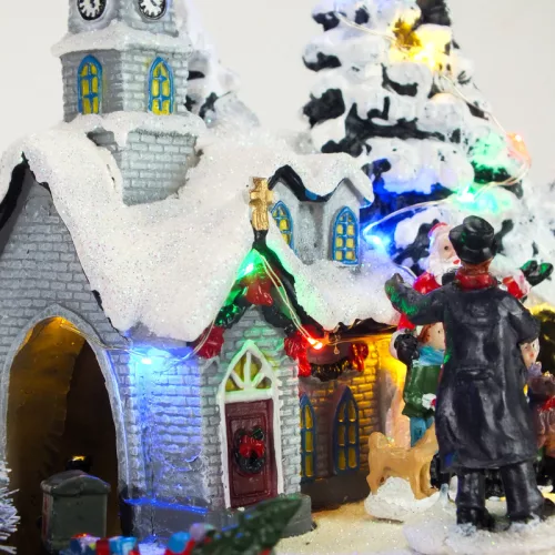 Karácsonyi vasútállomás világítós-zenélős