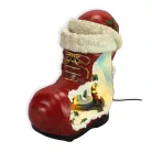 Karácsonyi csizma lak korcsolyázókkal világítós-zenélős 