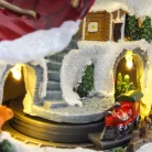 Karácsonyi csizma lak korcsolyázókkal világítós-zenélős 