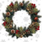 Téli pick- tobozos fenyős bogyós ág