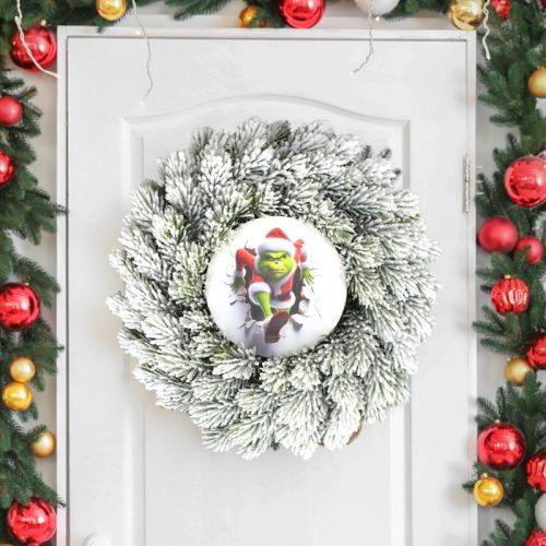 Zúzmarás koszorú fenyő 30cm